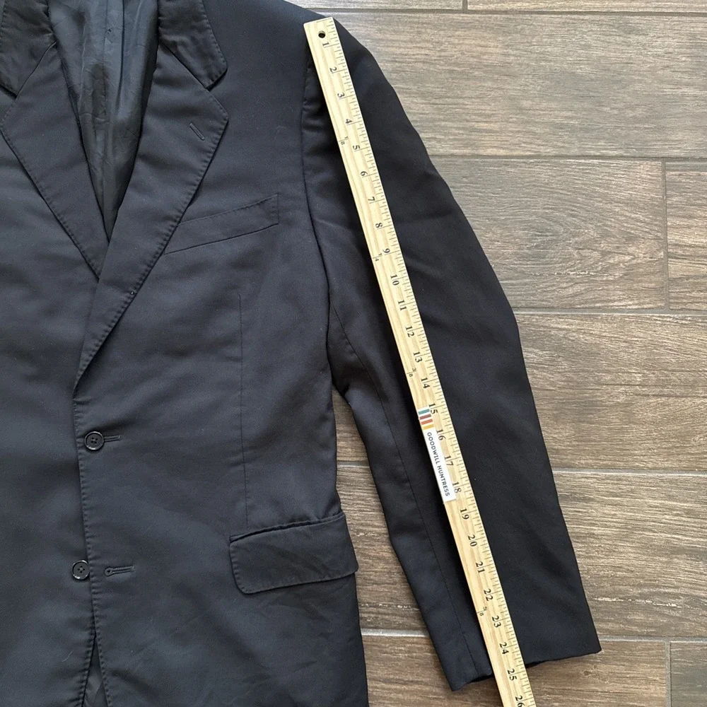 Canali Sport Coat Men 42L Black Wool Made in Italy IT 54 Two Button